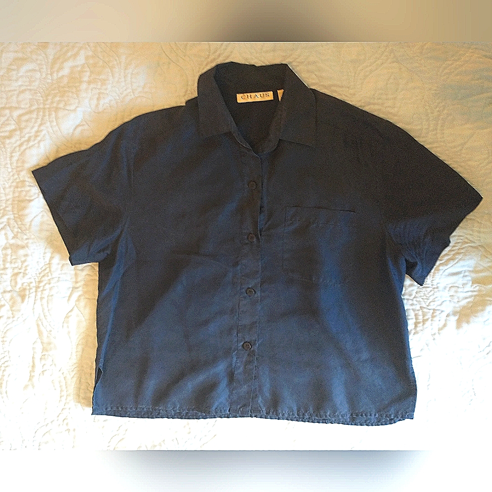 Silk Cropped Button Down